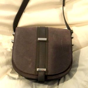 Beautiful new gray suede handbag